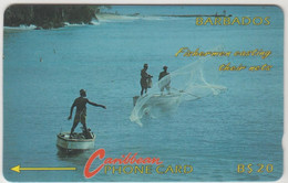 BARBADOS - Fisherman (Without Logo), 20 Bds$, CN:9CBDB ,Normal Zero: "0", Tirage 20.000, Used - Barbades