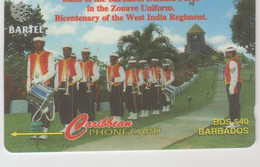 BARBADOS - Band Of The Barbados Defence Force, 40 Bds$, CN:88CBDA , Dashed Zero: "Ø", Used - Barbados (Barbuda)