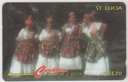 SAINT LUCIA - Women In National Dress, 20 EC$, CN:121CSLA , Normal Zero: "0", Tirage 30.000, Used - Santa Lucía