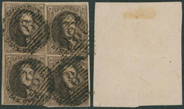 Médaillon - Deux Paires 10C Brun Assemblée Sur Fragment Pour Formé Un Bloc De 4 Obl P98 "Puers" - 1849-1865 Medaillen (Sonstige)