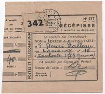 Soudan Français (AOF) Récépissé Envoi Lettre Recommandée KAYES 1957 étiquette Locale Cachet Type R01 Modifié - Storia Postale