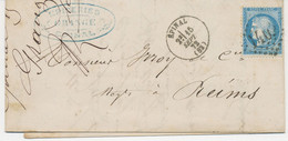 FRANKREICH "1402" Nummernstempel (grosse Ziffern) U K1 "ÉPINAL / (82)" Pra.-Bf M. 20 C Blau Ceres N. Reims, Rs. Bahnpost - 1871-1875 Cérès