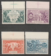 Togo N° 161 - 164 ** SUP Exposition Coloniale 1931 - Nuevos