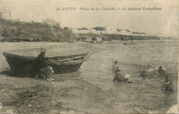 Cette * Sète * La Plage De La Corniche Et Du Lazaret Catholique * Baigneurs - Sete (Cette)