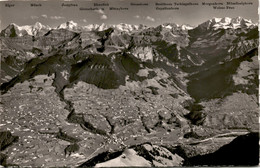 Niesenbahn, Blick Vom Niesenkulm: Reichenbach, Kiental (14802) * 17. 8. 1948 - Phot. Gyger - Reichenbach Im Kandertal