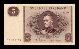 Suecia Sweden 5 Kronor 1960 Pick 42e SC UNC - Svezia