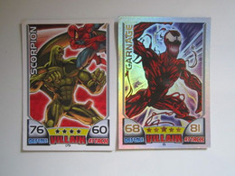 2 Cartes 2011 Topps Marvel Universe HERO ATTAX Villain - SCORPION - CARNAGE - Marvel