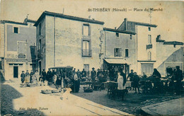 St Thibéry * La Place Du Marché * Foire Marchands * Hôtel Grand Café * Coiffeur - Other & Unclassified