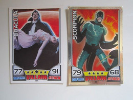 2 Cartes 2011 Topps Marvel Universe HERO ATTAX Villain - DRACULA - SCORPION - Marvel