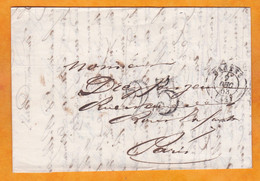1853 - Lettre Pliée Avec Correspondance De Nantes Vers Paris - Ligne De ? - Cad Arrivée - Marcofilie