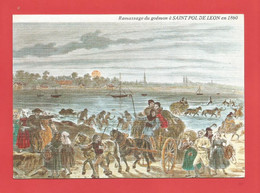 C.P.M.( 29 ) « Lithographie Bretagne Ancienne » Ramassage De Goémon à St-pol De Léon En 1860. X2 Phts - Saint-Pol-de-Léon