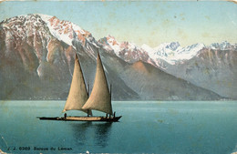 Suisse - Barque Sur Le Léman - Ecrite, Timbre Absent, Colorisée - Sent