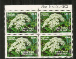 ANDORRA.Elderflower/Flor De Saúco/Fleur De Sureau. 2021. Bloc De 4 Neufs ** AND.ESP - Unused Stamps