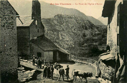 Ax Les Thermes * La Place De L'église D'ascou * Villageois * Village Hameau - Ax Les Thermes