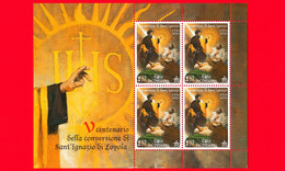Nuovo - MNH - VATICANO - 2021 - 500 Anni Della Conversione Di Sant’Ignazio Di Loyola – IHS – 1.15 X 4 - Blocks & Sheetlets & Panes
