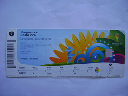 BRASIL / BRAZIL - TICKET 7 GAME URUGUAY X COSTA RICA WORLD CUP FOOTBALL / SOCCER 2014 IN THE STATE - Tickets - Entradas