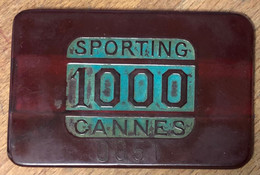 06 CANNES SPORTING CASINO PLAQUE DE 10.000 FRANCS N°0051 JETON CHIP TOKENS COINS GAMING - Casino