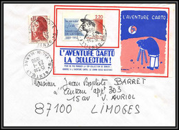 73660 Porte Timbre 2611 Marechal De Lattre L'aventure Carto Gentilly Val De Marne 1989 Lettre Cover France - 1961-....