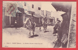 TIMBRE ESPAGNE SURCHARGE CACHET MILITAIRE HOPITAL DE CAMPAGNE RABAT MAROC 1912 CARTE POSTALE GENERAL MOINIER - Lettres & Documents