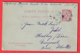 MONACO ENTIER AVEC REPONSE MONTE CARLO 1911 POUR ERSIGEN SUISSE - Storia Postale