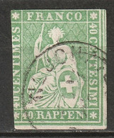 Switzerland 1858 Sc 40  Used Neuchatel CDS - Gebraucht