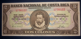 AUNC Costa Rica Banknote 2 Colones  P201a ( 02/16/1944) - Costa Rica