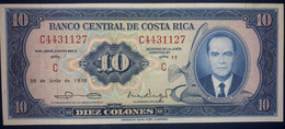 UNC Costa Rica Banknote 10 Colones  P230b ( 06/30/1970) - Costa Rica