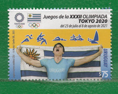 1748  URUGUAY 2021- Japón JJOO 2020 TT: Deportes  1 Sello -CUIDATE !!!!!! - Summer 2020: Tokyo