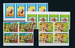 Burundi - 978/981 - Blocs De 4 - Non Dentelé - Ongetand - Imperforated - Danses & Tambours - Non Catalogué - 1992 - MNH - Unused Stamps