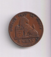 2 Centimes Belgique / Belgium 1870 "Leoplod II Roi Des Belges" TB+ - 2 Cent