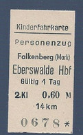 [X01]  BRD - Pappfahrkarte (Reichsbahn) - -> Falkenberg - Eberswalde (Kinder) - Europa