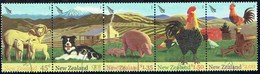 NEW ZEALAND 2005 Farm Animals Sc 1991-1996 Strip Of 5 U - Oblitérés