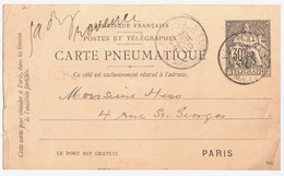 PARIS 05Malsherbesa Carte Pneumatique  Entier Chaplain 30c Noir Yv 2521 - Pneumatic Post