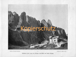 048-2 - Müller Bozen Grödner Joch Hospiz Gardena Dolomiten Druck1904!! - Non Classés