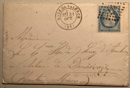 "GARE DE VALENCE" (RARE SANS L’ ANNÉE =GUERRE DE 1870 ! )lettre 1871 60 AMBULANT VL1 (25 Drome Railway TPO Cover France - 1849-1876: Période Classique