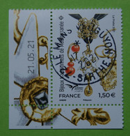 FRANCE 2021   BIJOUX TRADITINNELS DE MEDITERRANEE  CACHETS RONDS  DATE - Used Stamps