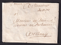 DDZ 814 - Lettre Précurseur Sans Contenu - Manuscrit De Mons Vers To(u)rnay - 1714-1794 (Oesterreichische Niederlande)