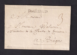 DDZ 816 - Lettre Précurseur 1762 - Griffe BRUXELLES Vers Walwein , Trésorier De La Chambre De Commerce De BRUGES - 1714-1794 (Pays-Bas Autrichiens)