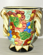 JOLI ANCIEN VASE VALLAURIS VINTAGE COLLECTION DECO FLEURS COLOREES XXe COLLECTION DECO VINTAGE - Vallauris (FRA)