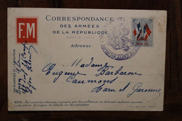 CPA Ak 1915 Carte FM Franchise Militaire Cover WW1 WK1 Errinophilie Caumont Tarn - Covers & Documents