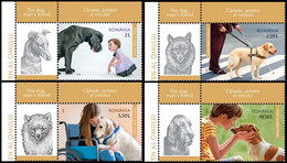 2021, Romania, Dogs - Friends Of Man, Animals, Children, Disabled, Mammals, 4 Stamps+Tab, MNH(**), LPMP 2327 - Ungebraucht
