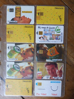 10 Télécartes (rafraichissantes)  FRANCE TELECOM   Avec Schweppes , Gini , Oasis , Vittel , Liptonic , Dry Lemon.... - Reclame