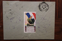 France 1916 Libourne Pro Patria Cover FM WW1 WK1 Errinophilie Comptoir Central Du Midi - Guerra De 1914-18