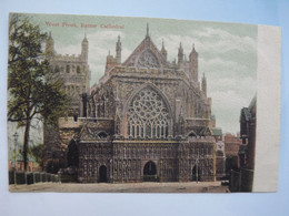 237)   EXETER WEST FRONT CATHEDRAL LONDRA LONDON  CARTOLINA   VIAGGIATA   FORMATO PICCOLO ANNO 1904 - Exeter