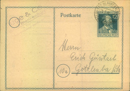 1948, 12 Pfg. Stephan Ganzsachenkarte Mit Privatem Zudruck (Rückseite) Ab BLANKENBURG - Altri & Non Classificati