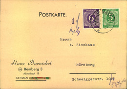 1946, Postkarte Mit Seltenem "Gübühr Bezahlt" Vermerk Als Portoergänzung Von BAMBERG 3 - Sonstige & Ohne Zuordnung