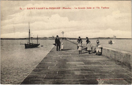 CPA St-VAAST-la-HOUGUE La Grande Jetée Et L'lle Tatihou (152781) - Saint Vaast La Hougue