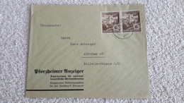 Rare Briefumschlag Pforzheimer Anzeiger Tageszeitung Der NS Weltanschauung 1942 Deutsches Reich Stempel Briefstempel - 1939-45