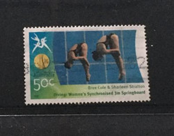 (stamp 17-7-2021) Australia Use Stamp (scarce) - Melbourne Commonweatlh Games Gold Medalist - Diving - Duiken