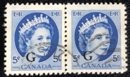 Canada - P5/45 - (°)used - 1956 - Michel 45 - Koningin Elizabeth II - Surchargés